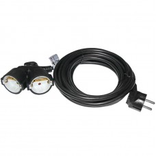 Προέκταση Σούκο 1 Φις Αρσενικό και 2 Φις Θηλυκά 3x1.5mm 2m Μαύρη 15-31515221